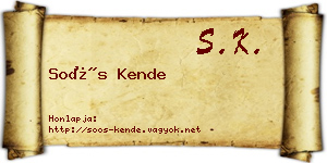 Soós Kende névjegykártya