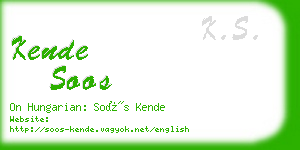kende soos business card